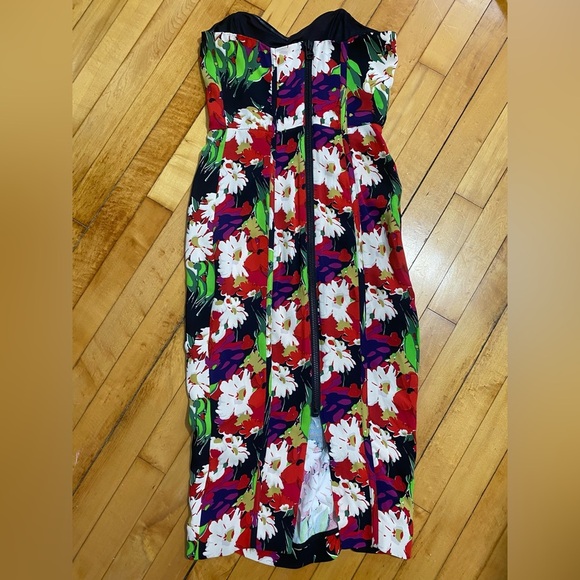 Veronica Beard Saffron Floral corset Bustier Midi Dress black - Picture 3 of 5